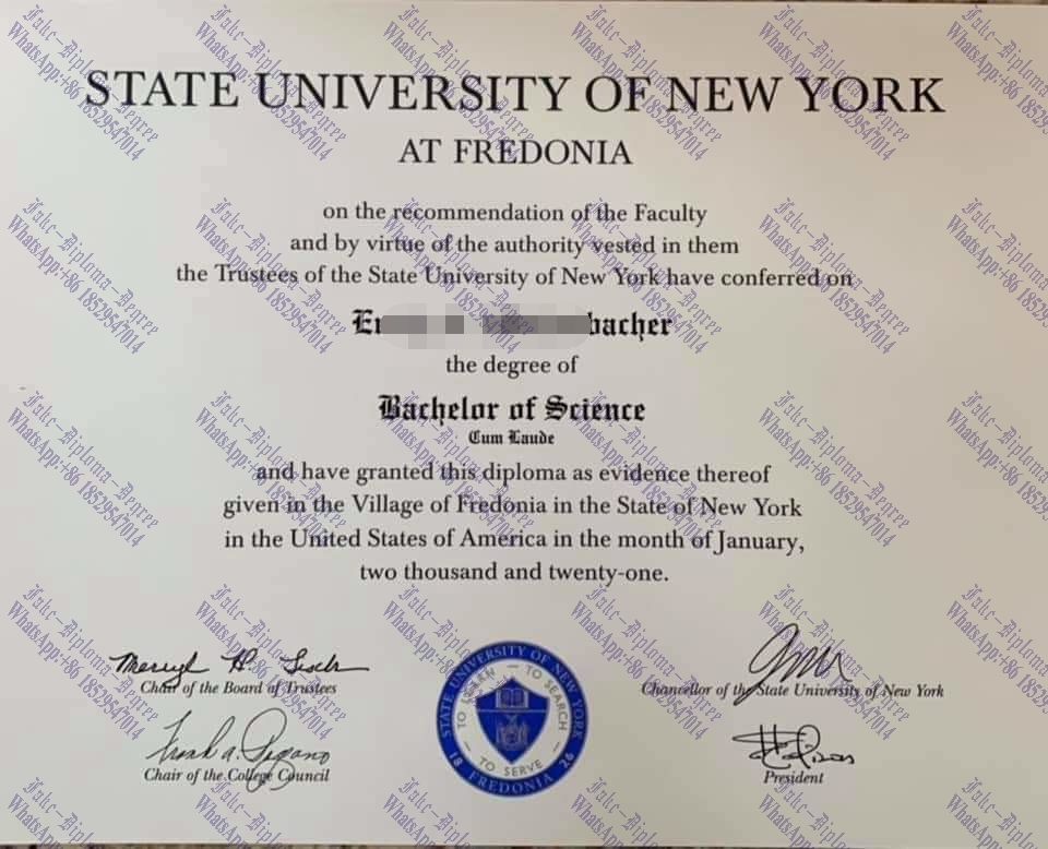 Fake SUNY Fredonia Diploma