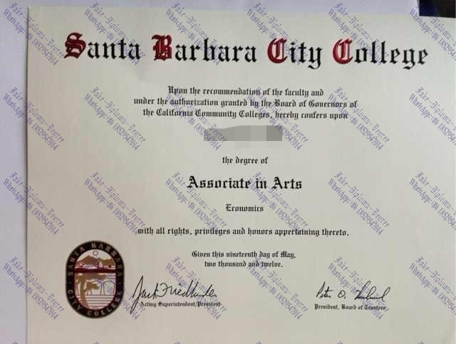 Fake Santa Barbara City College Diploma