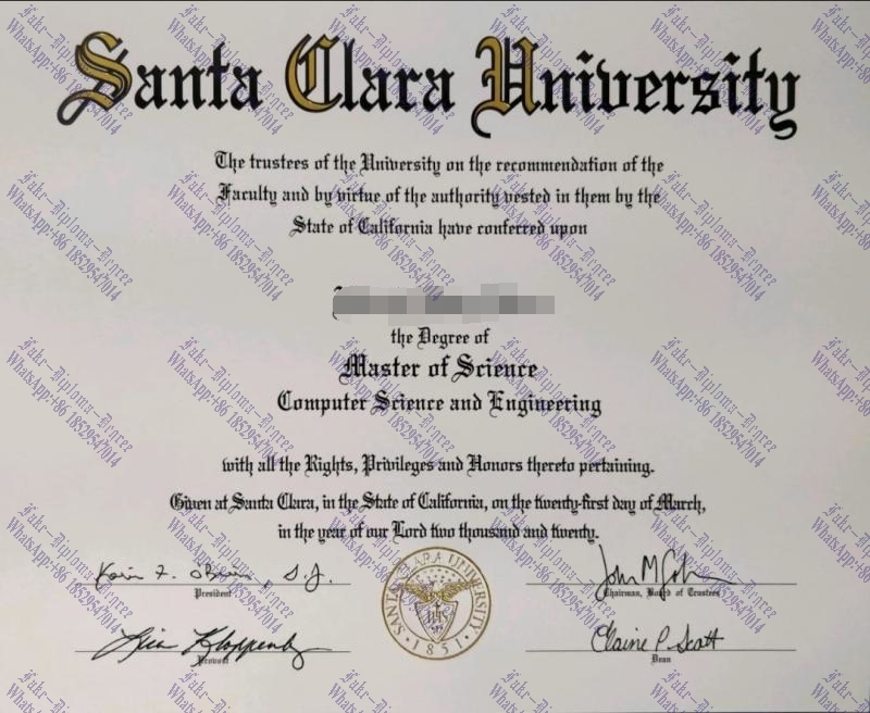 Fake Santa Clara University Degree