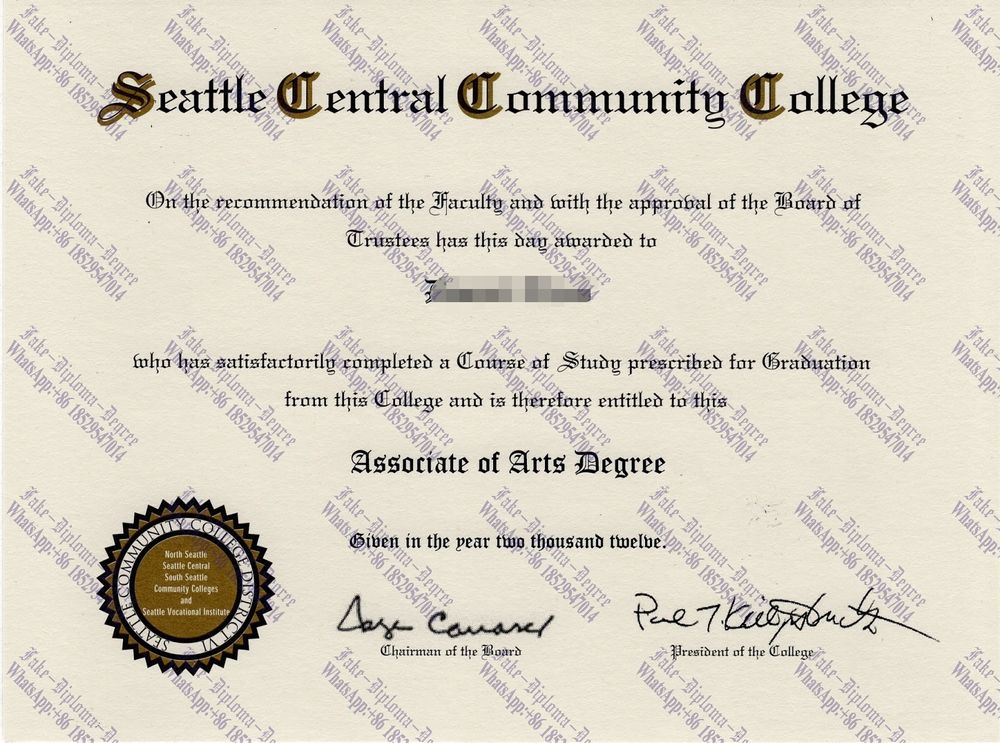 Fake Seattle Central Community College Degree