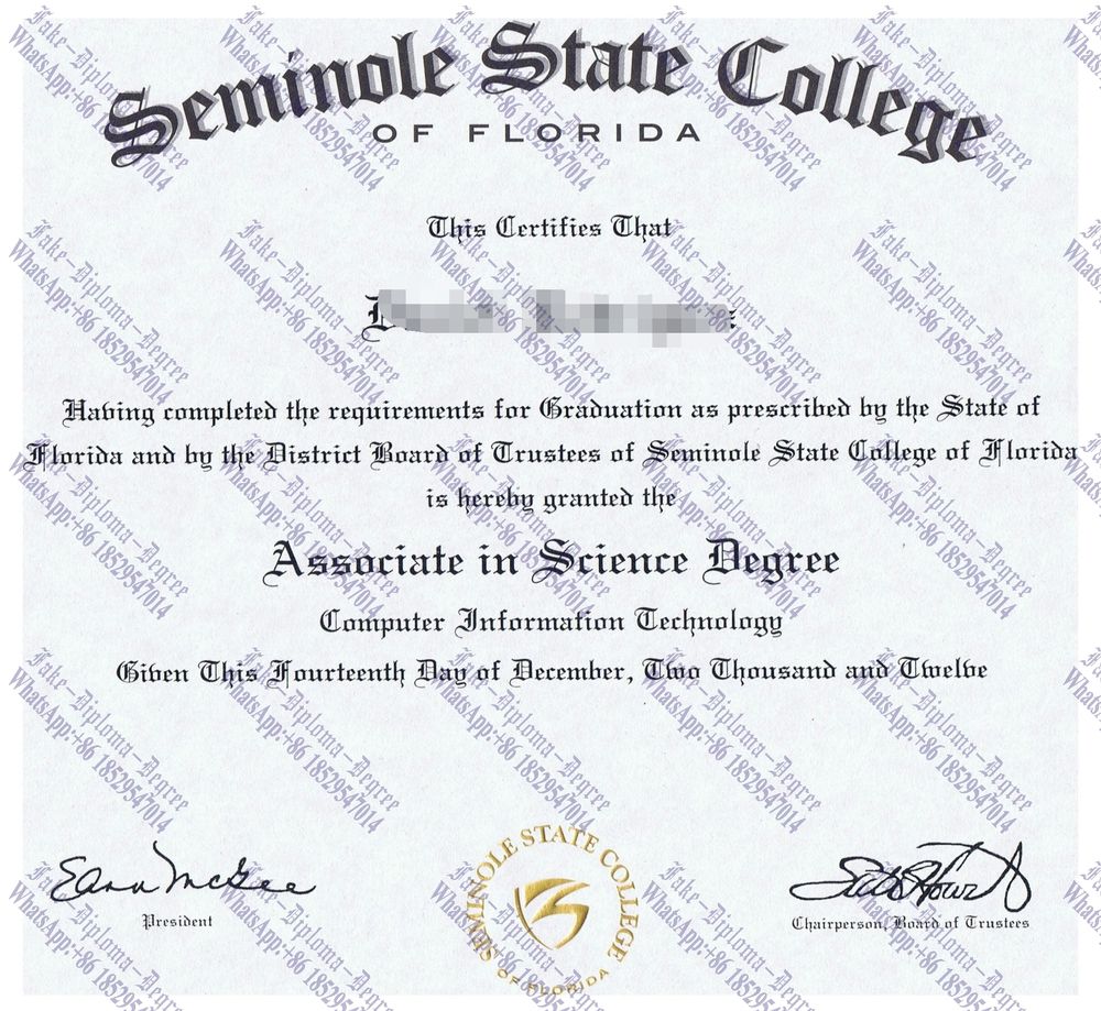 Fake Seminole State College Diploma