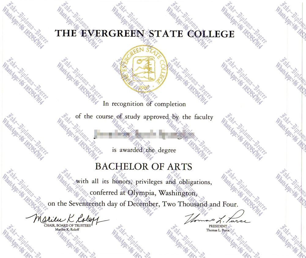 Fake The Evergreen State College Diploma