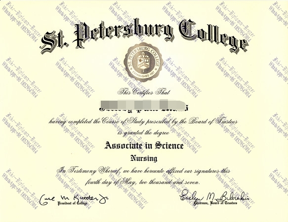 Fake The steps to buy fake mSt. Petersburg College Diploma Diploma