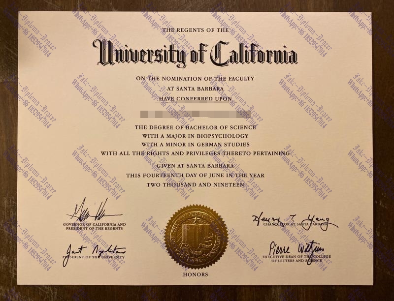Fake University of California, Santa Barbara Diploma