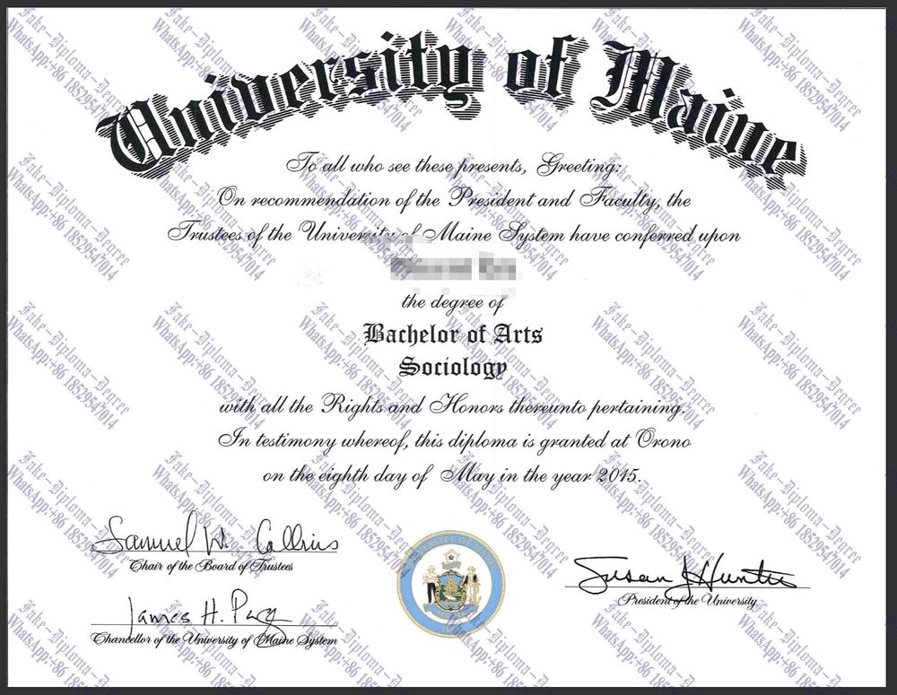 Fake University of Maine Diploma