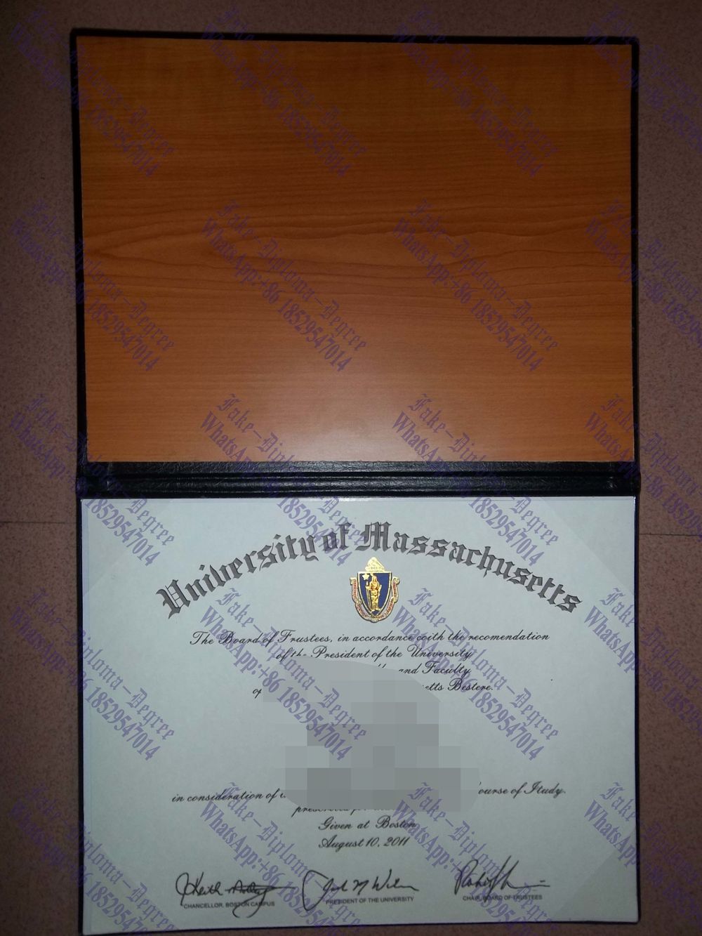 Fake University of Massachusetts a Degree