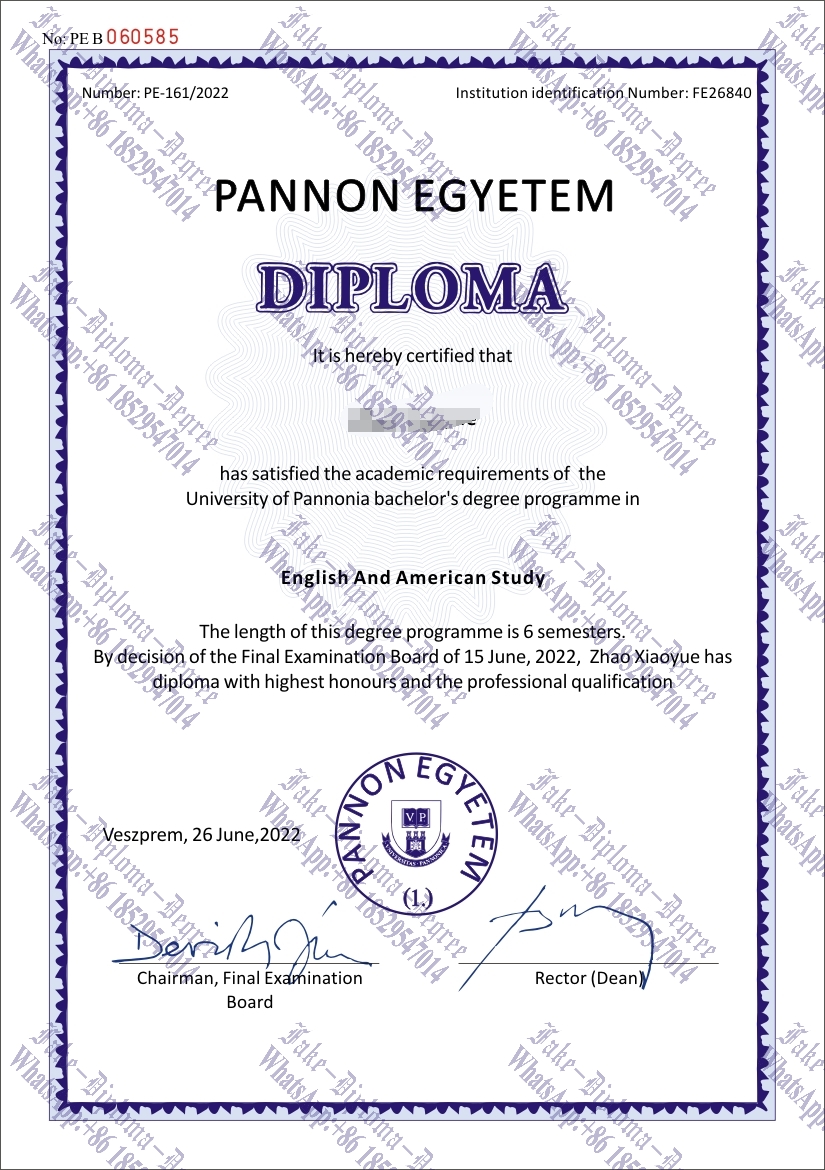 Fake University of Pannonia Degree