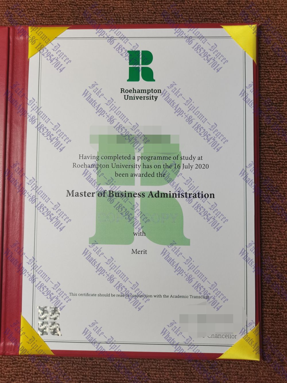 Fake University of Roehampton Degree