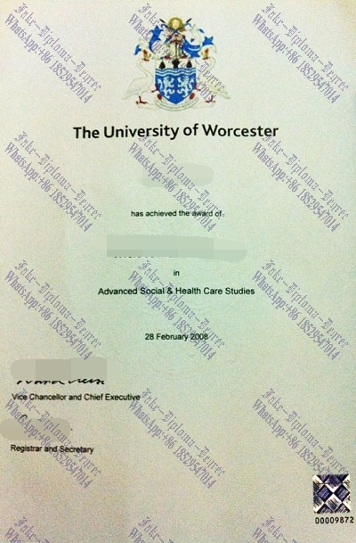 Fake University of Worcester Diploma
