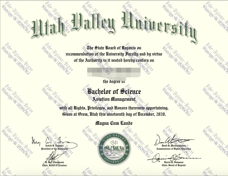 Fake Utah Valley University Degree