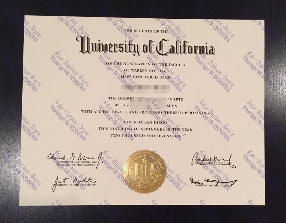 Fake mUniversity of California, San Diego Diploma