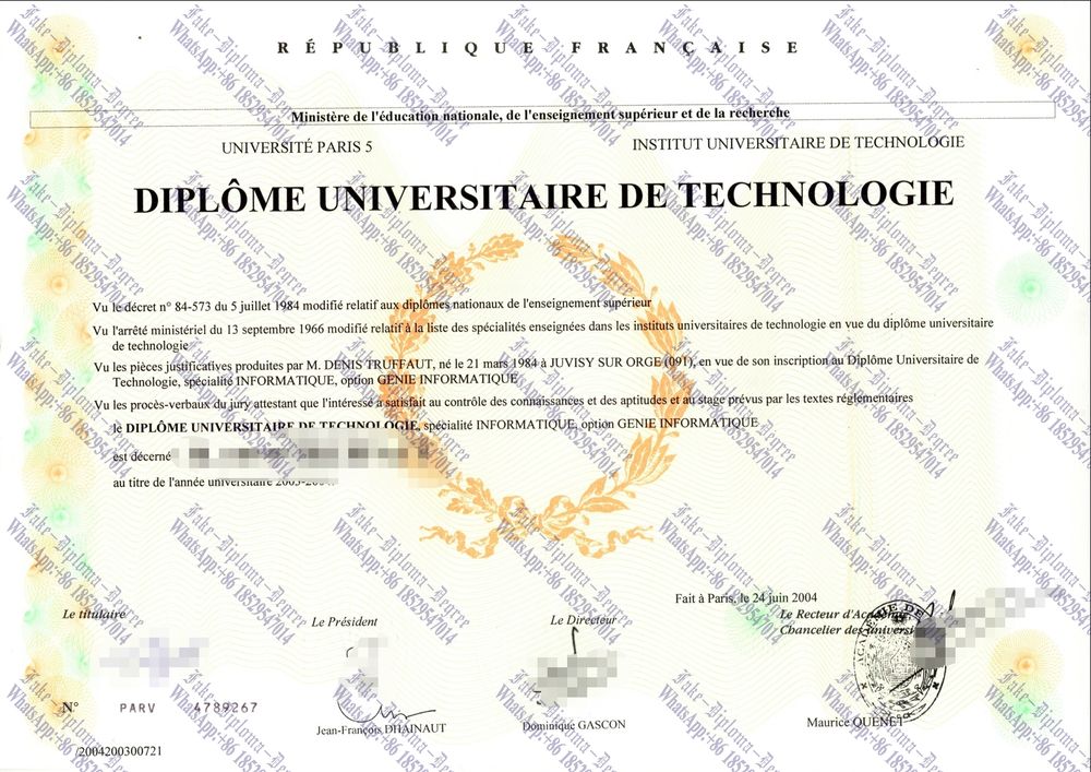 Fake universite paris 5 Diploma