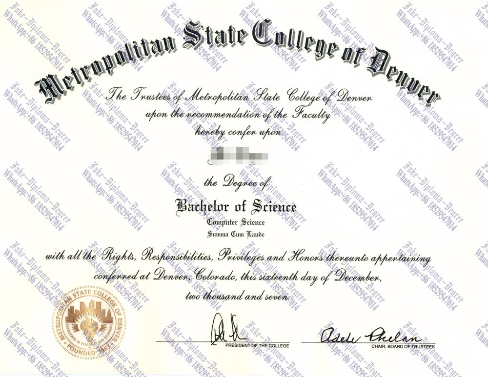 How Fast to Buy Fake Metropolitan State College of Denver Degree