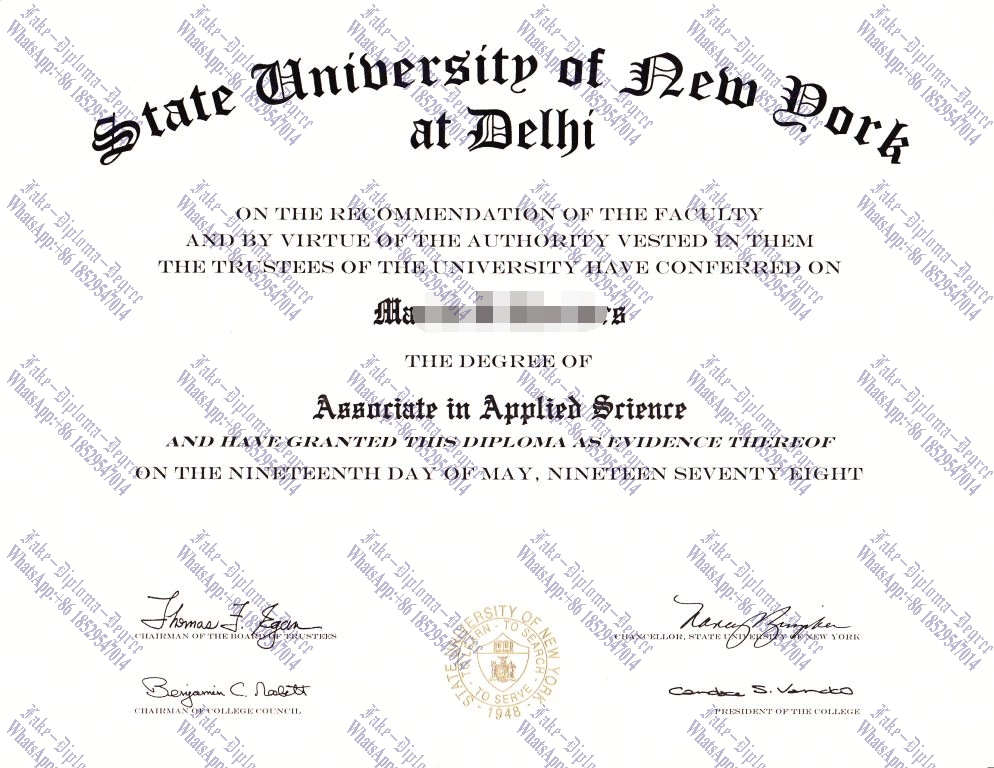 How Fast to Buy Fake State University of New York at Delhi Diploma