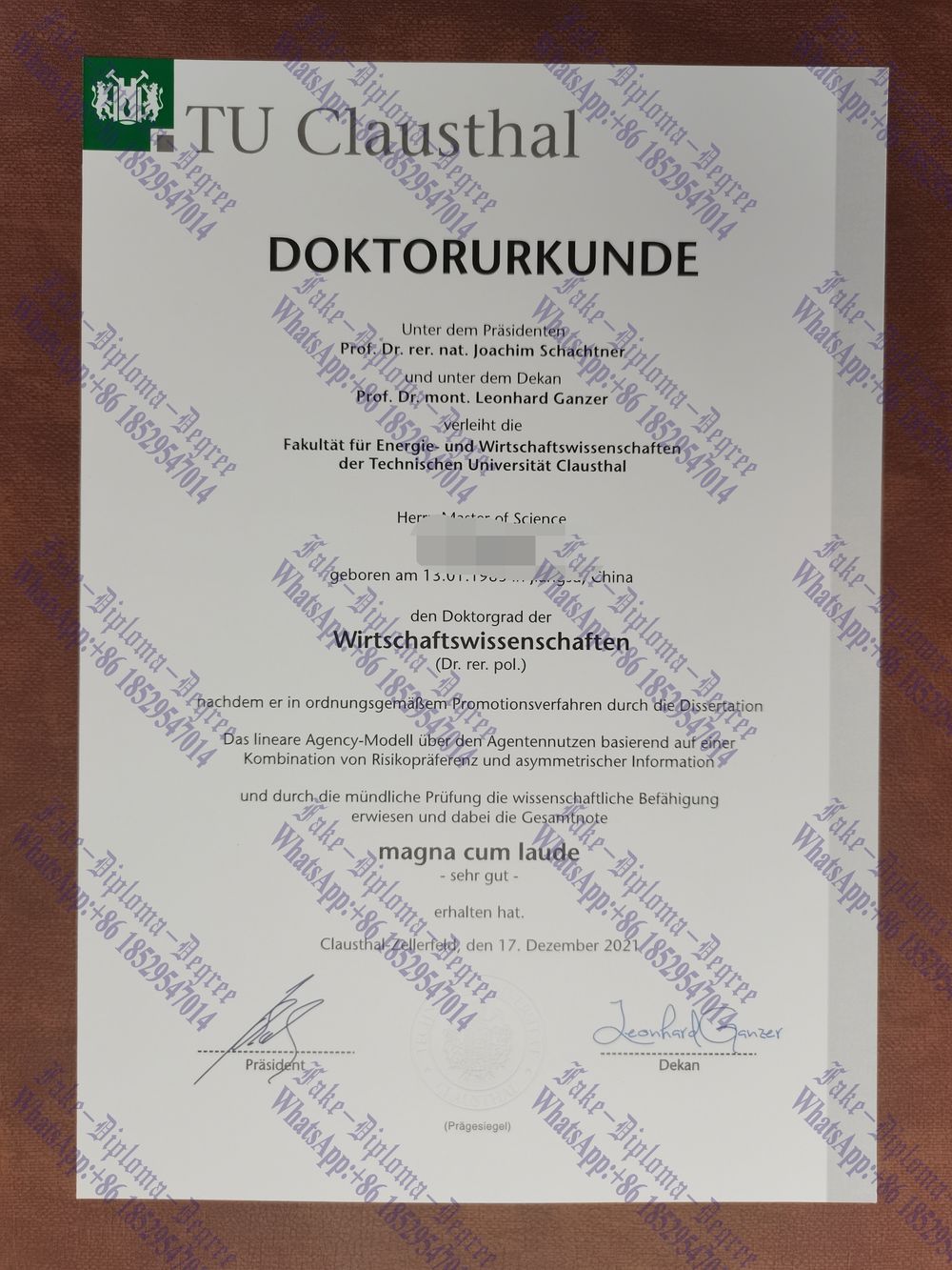 How Fast to Buy Fake Technical University of Clausthal Diploma