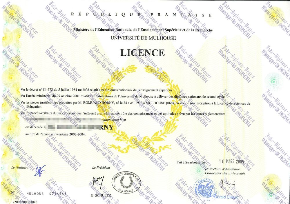 How Fast to Buy Fake UNIVERSITE DE MULHOUSE Degree