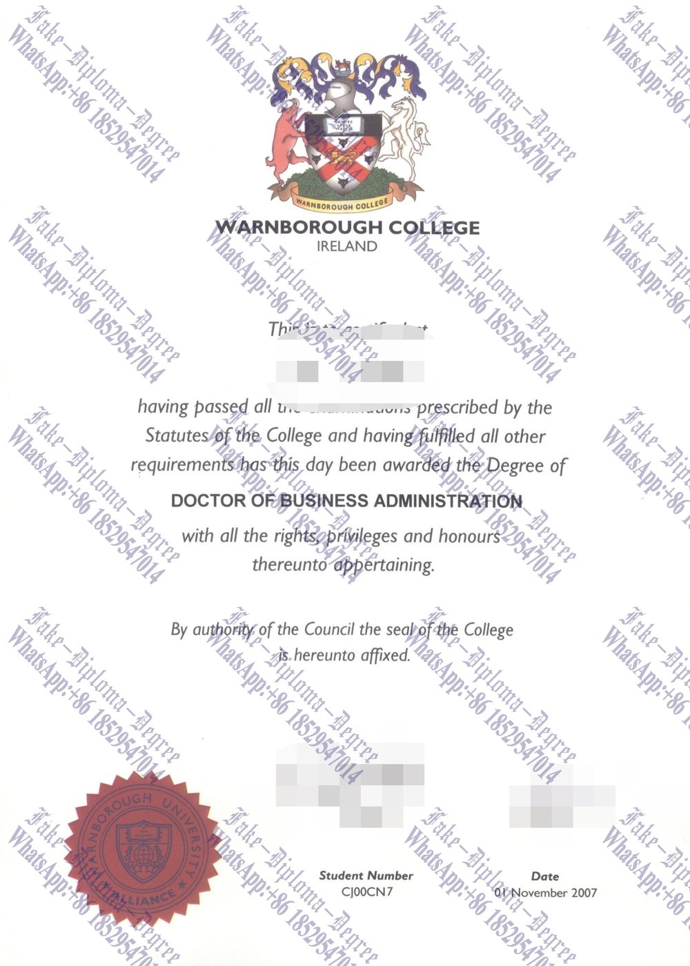 How Fast to Buy Fake Warnborough College Diploma