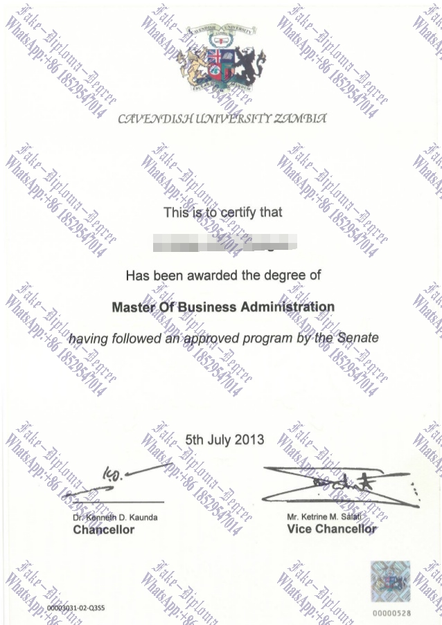 How to buy fake Cavendish University Zambia Diploma