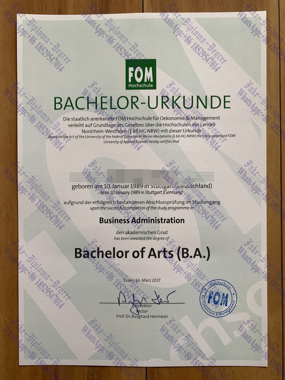 How to buy fake FOM Diploma