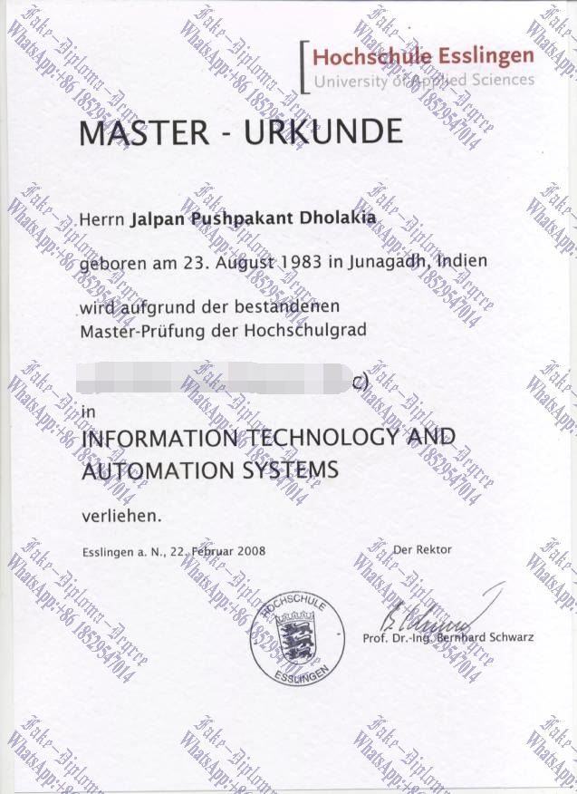 How to buy fake Fachhochschule Esslingen Diploma