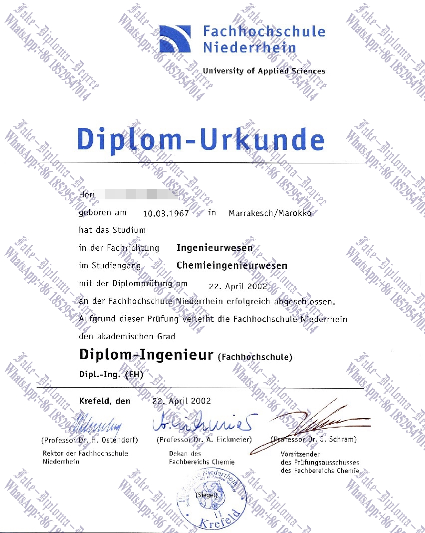 How to buy fake Fachhochschule Niederrhein Diploma