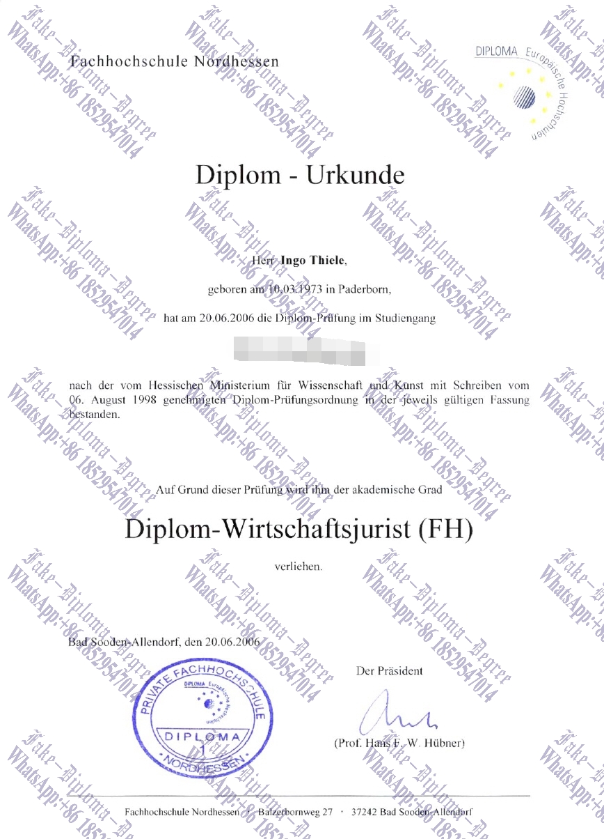 How to buy fake Fachhochschule Nordhessen Diploma
