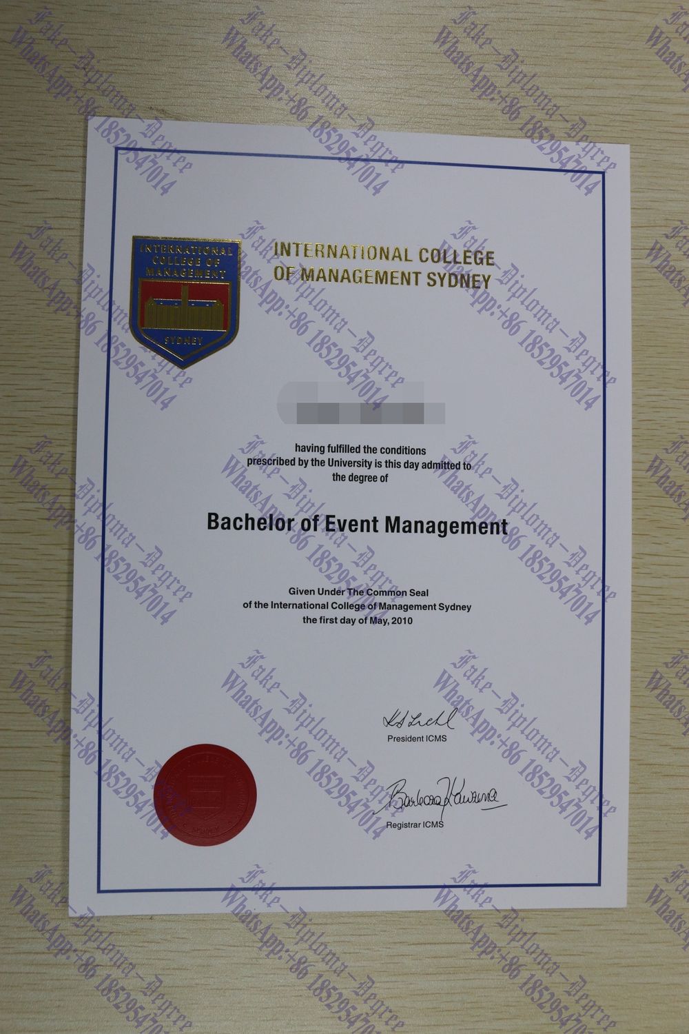 How to buy fake International College of Management, Sydney(ICMS) Degree