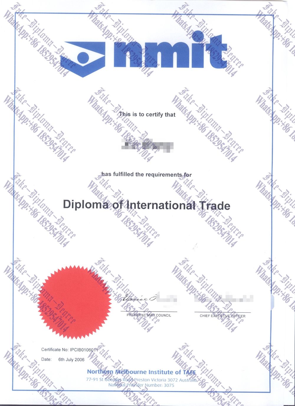 How to buy fake Northern Melbourne Institute of TAFE Degree