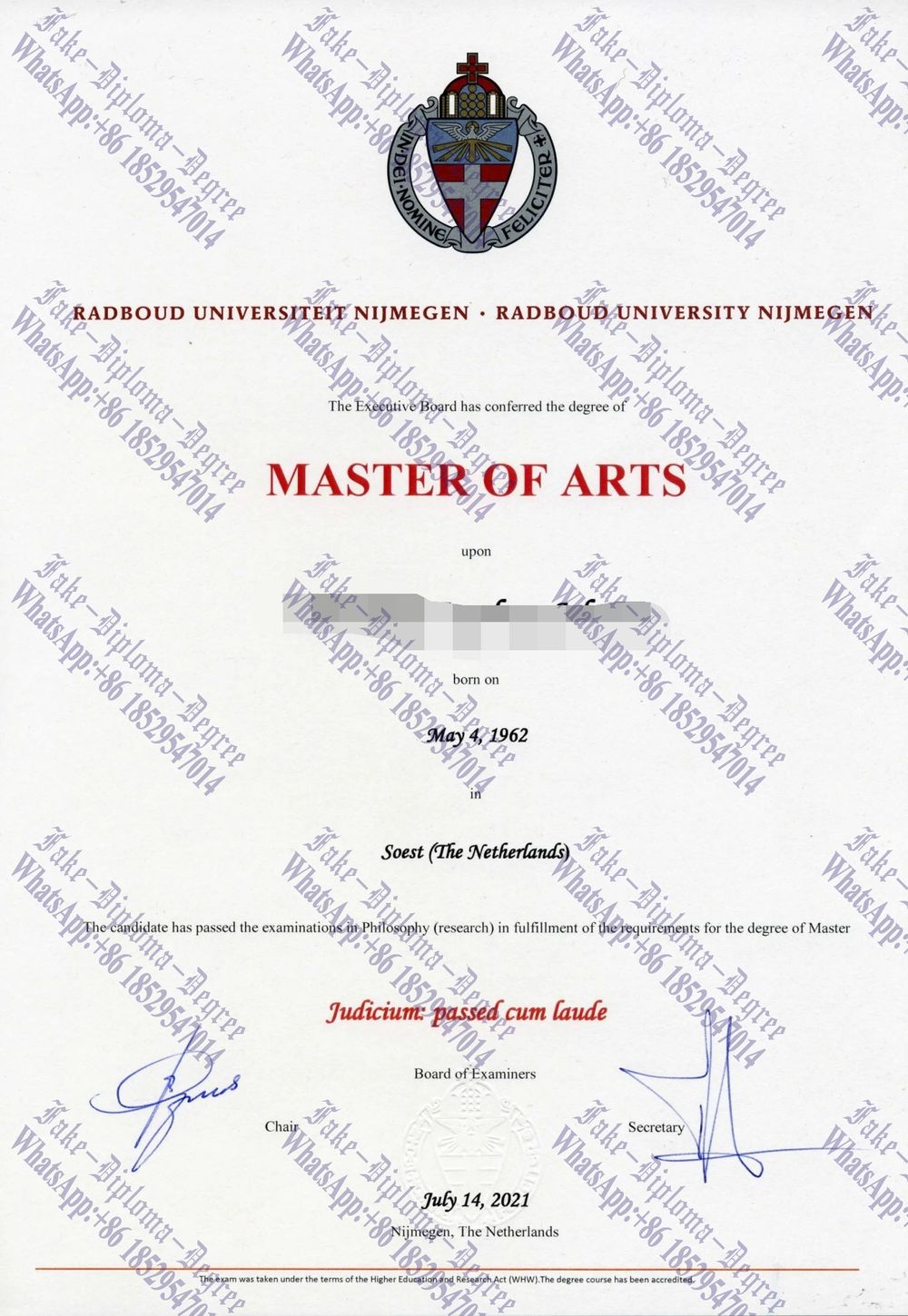 How to buy fake Radboud University Nijmegen Diploma