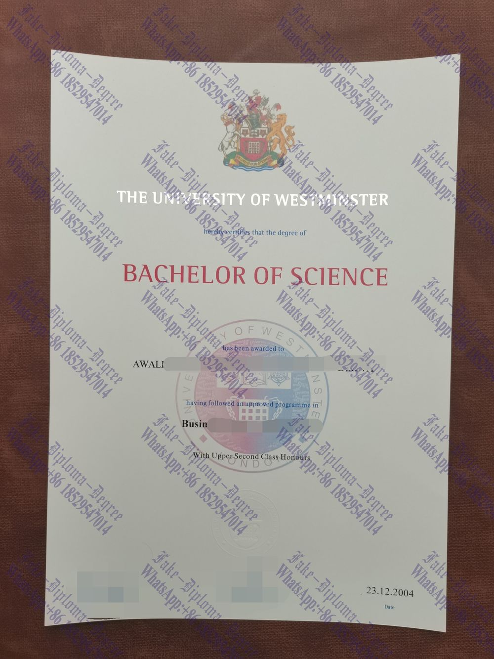 How to buy fake University of Westminster Diploma
