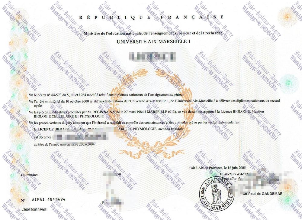 How to buy fake Université dAix Marseille 1 Degree