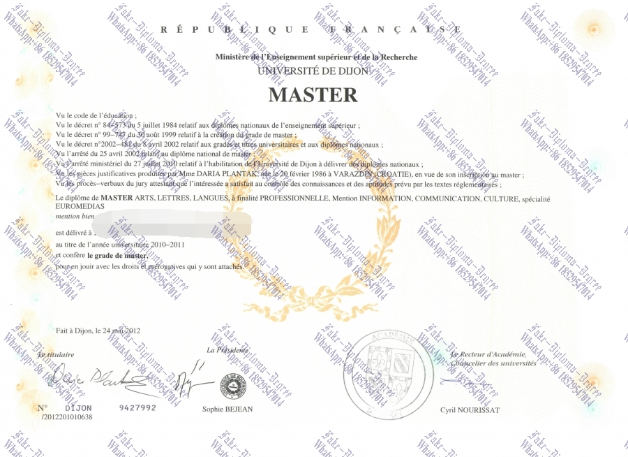 How to buy phony National University of Bourgogne Degree