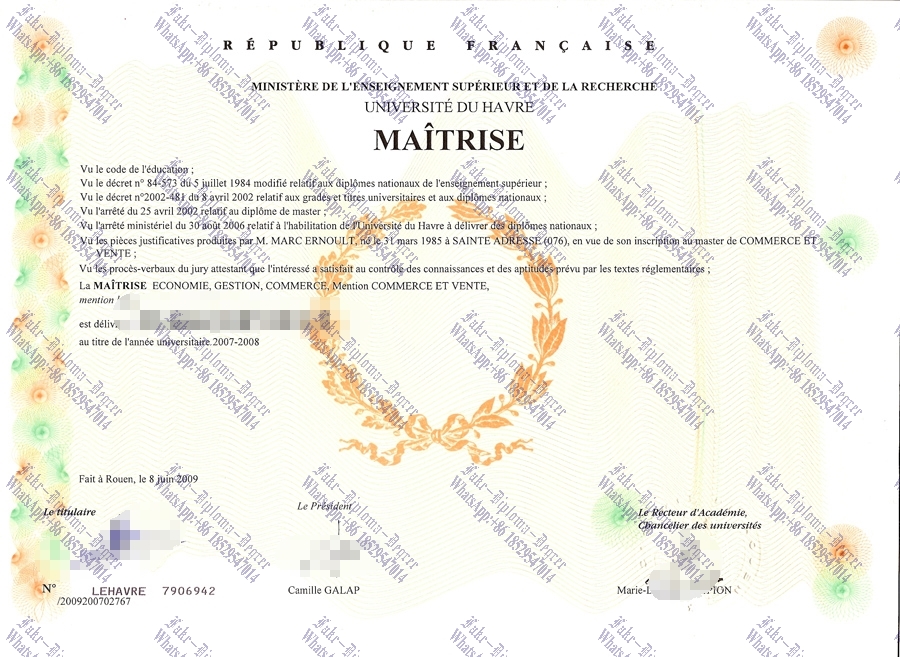 How to buy phony Université du Havre Diploma