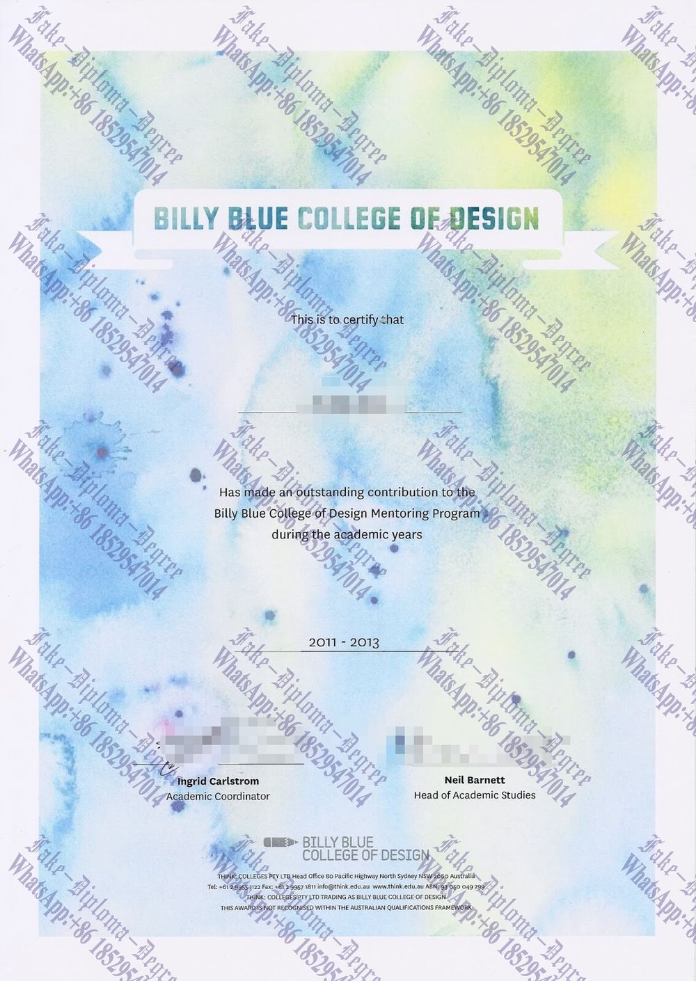 How to create fake Billy Blue College of Design Diploma