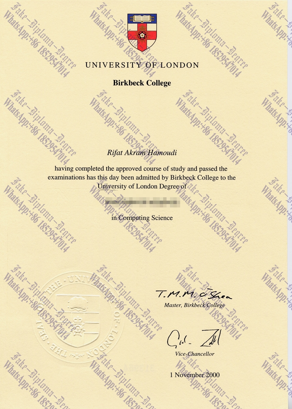 How to create fake Birkbeck College Degree