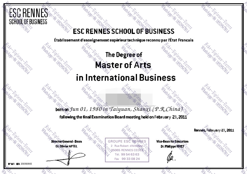 How to create fake ESC Rennes School of Business Diploma