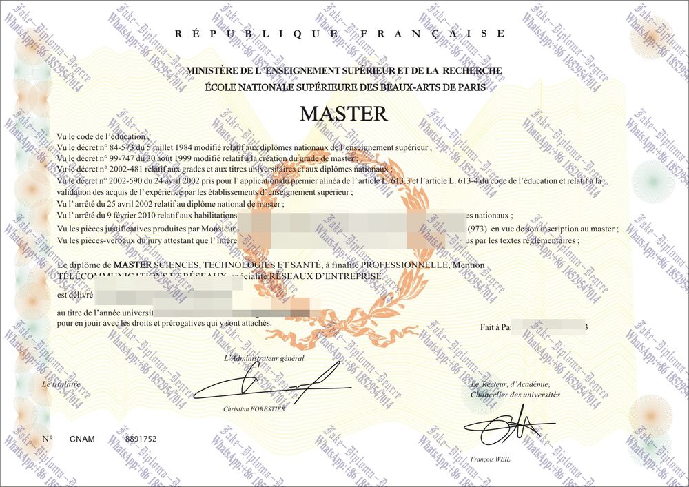 How to create fake Ecole Nationale Superieure des Beaux Arts Diploma