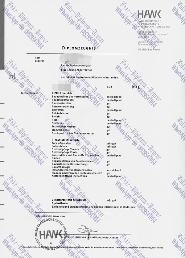 How to create fake Fachhochschule Hildesheim Holzminden Gottingen Degree