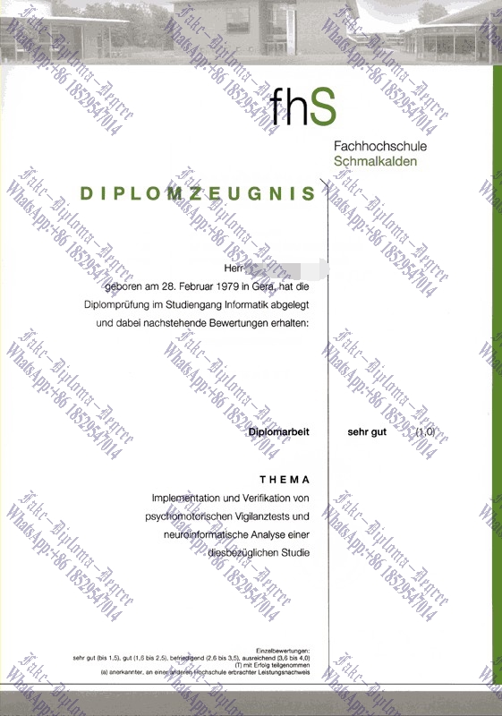 How to create fake Fachhochschule Schmalkalden Diploma