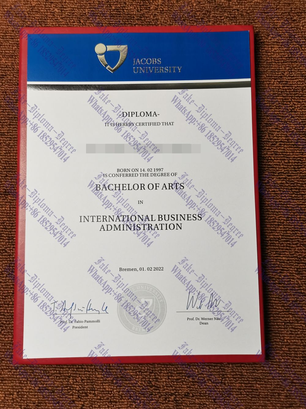How to create fake Jacobs University Diploma