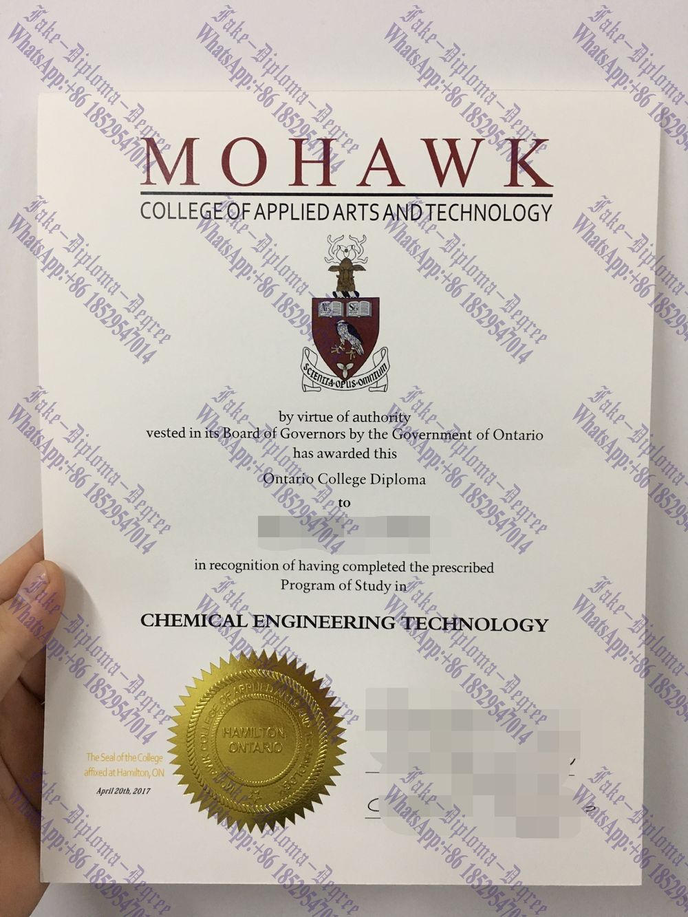 How to create fake Mohawk College Diploma