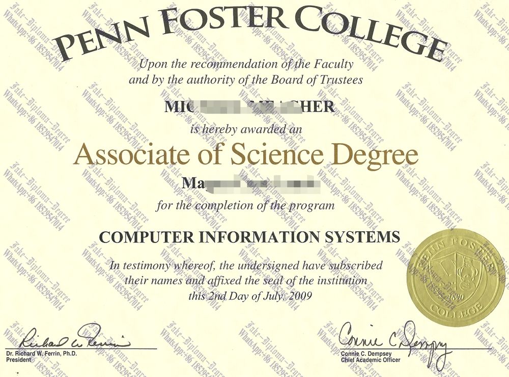 How to create fake Penn Foster College Diploma