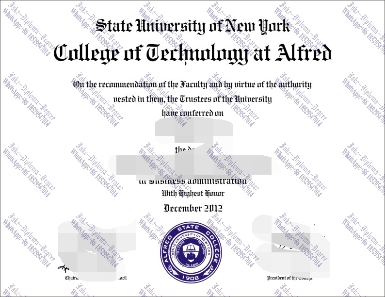 How to create fake SUNY College of Technology at Alfred Diploma