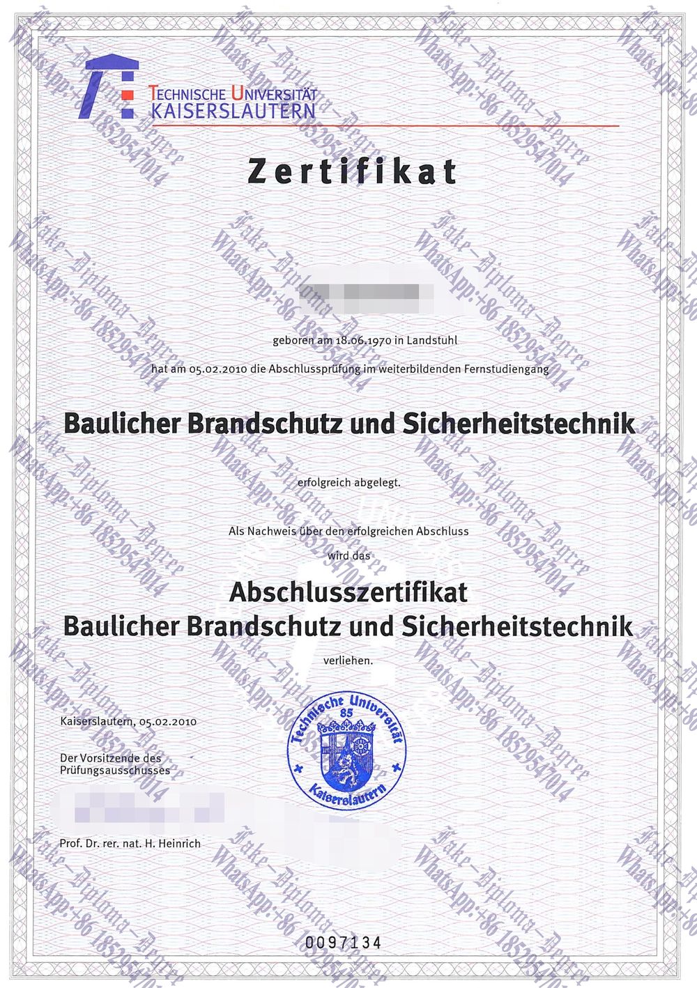 How to create fake Technische Universitat Kaiserslautern Diploma