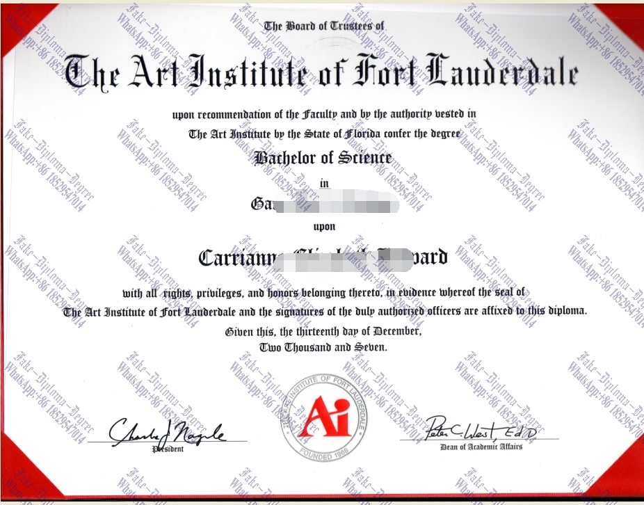 How to create fake The Art Institute of Fort Lauderdale Diploma