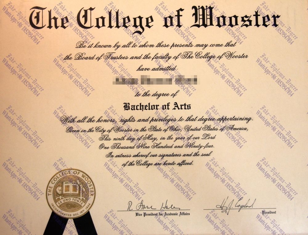 How to create fake The College of Wooster Degree