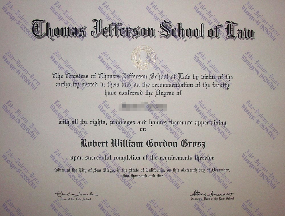 How to create fake Thomas Jefferson School of Law Diploma
