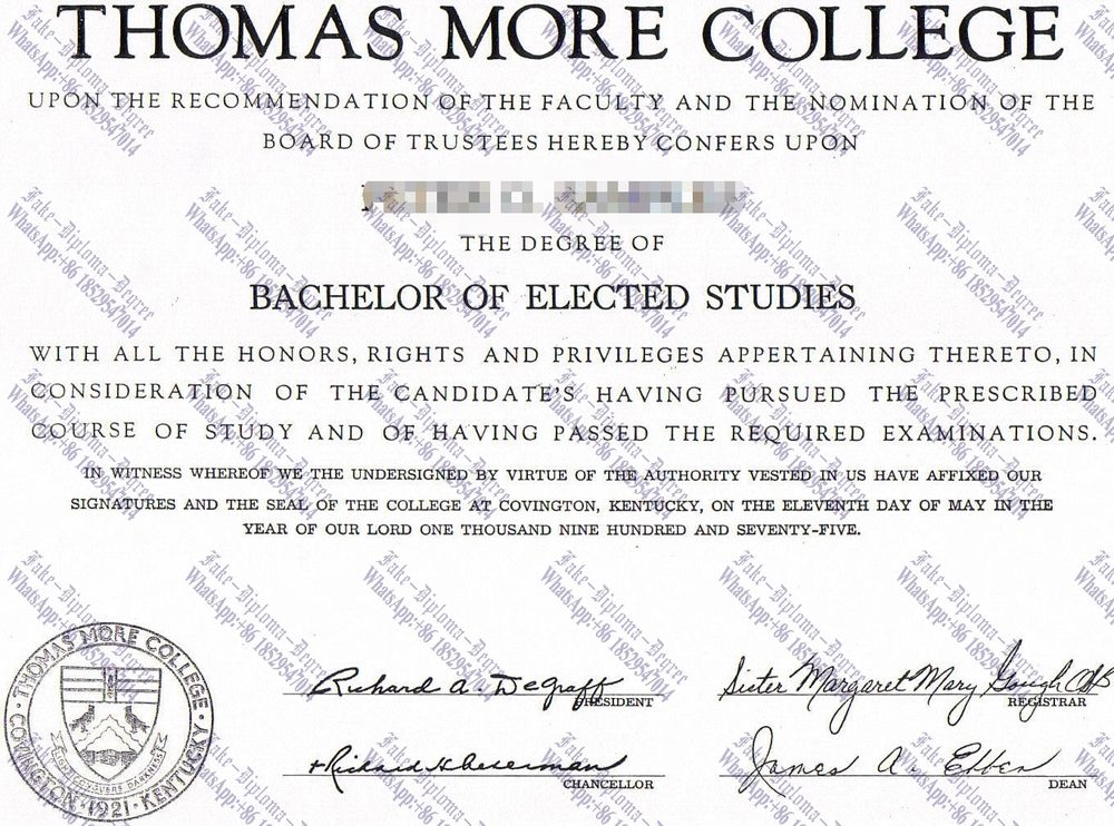 How to create fake Thomas More College Diploma