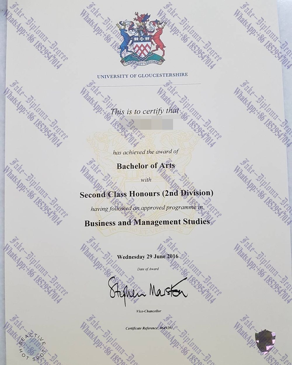 How to create fake University of Gloucestershire Diploma