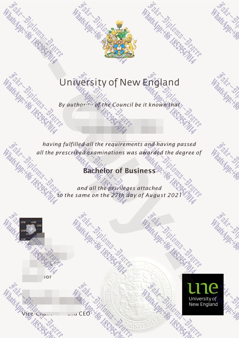 How to create fake University of New England (UNE) Degree